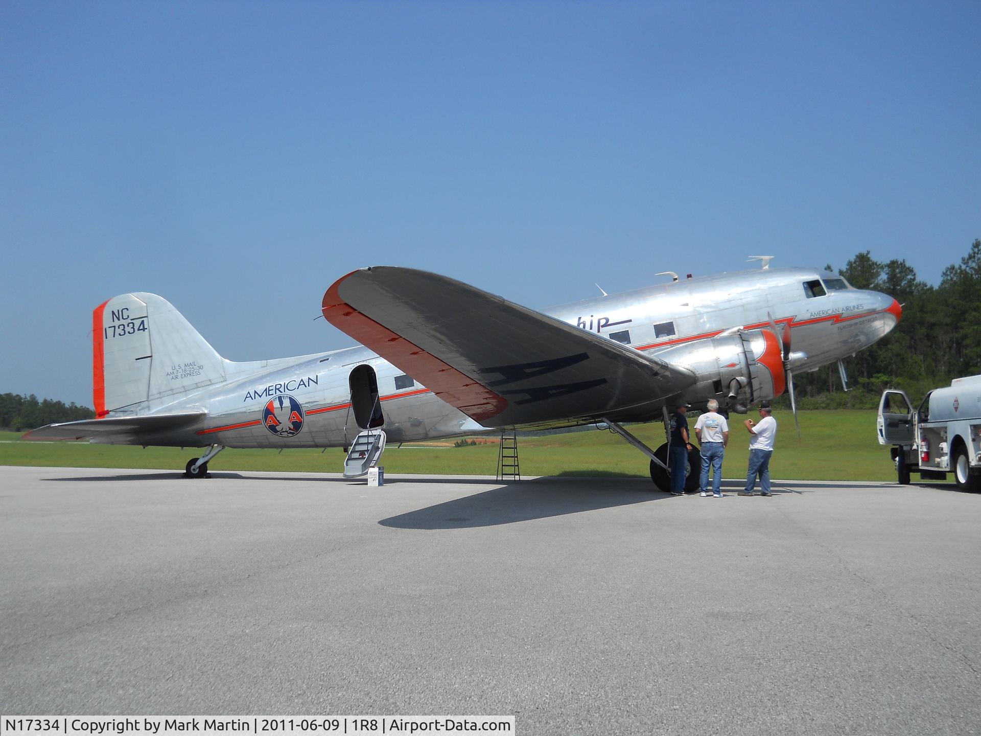 N17334, 1937 Douglas DC-3-178 C/N 1920, refueling stop enroute to OPF and MIA to meet the Lufthansa A-380