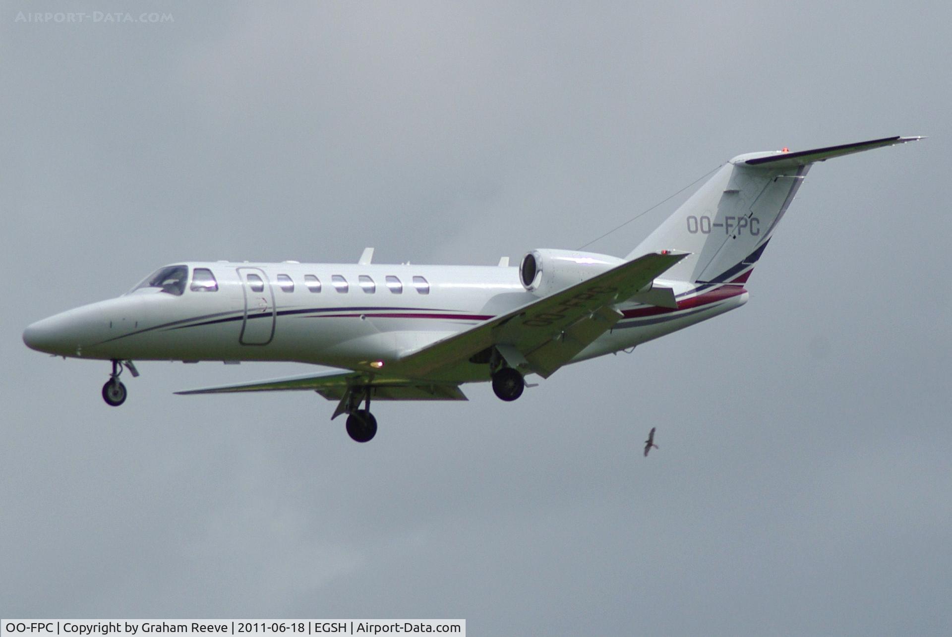 OO-FPC, 2007 Cessna 525B CitationJet CJ3 C/N 525B-0147, About to touch down.
