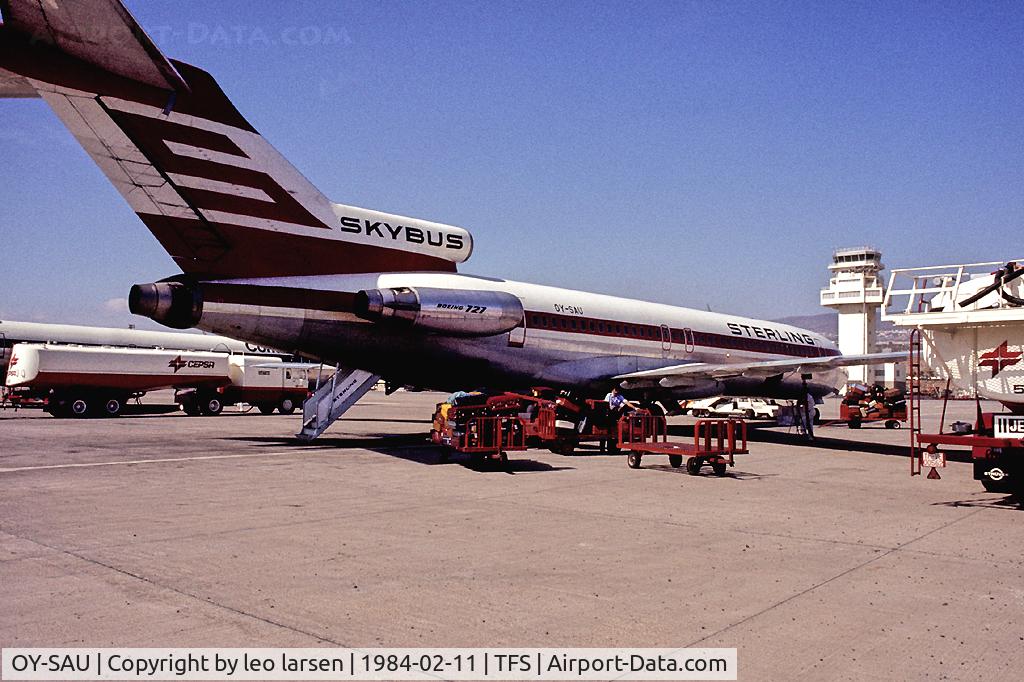 OY-SAU, 1973 Boeing 727-2J4 C/N 20764, 11.2.84 Tenerife South Reina Sofia