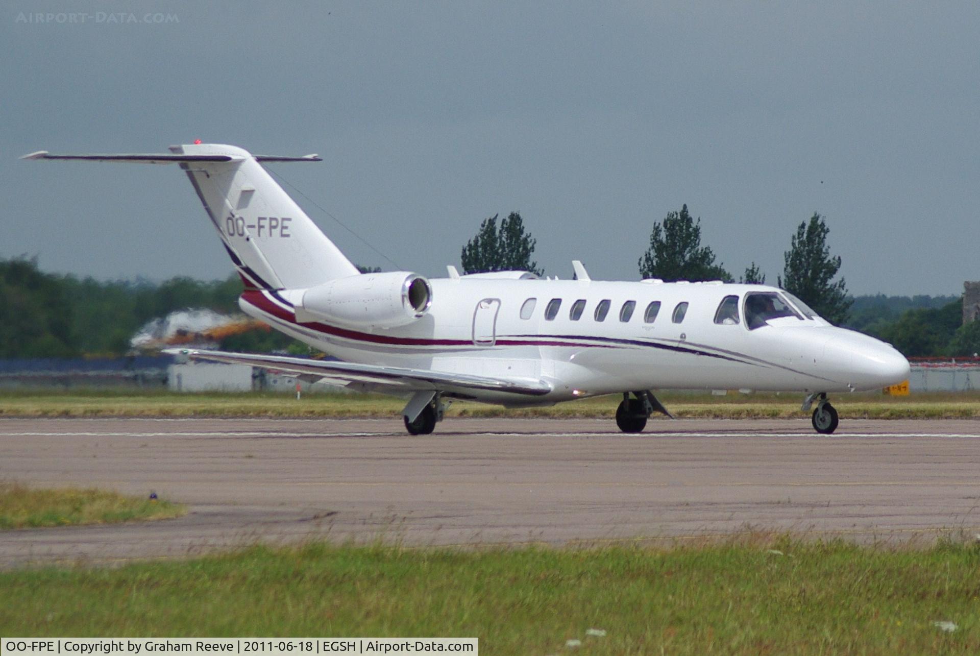 OO-FPE, 2007 Cessna 525B CitationJet CJ3 C/N 525B-0158, On the runway.