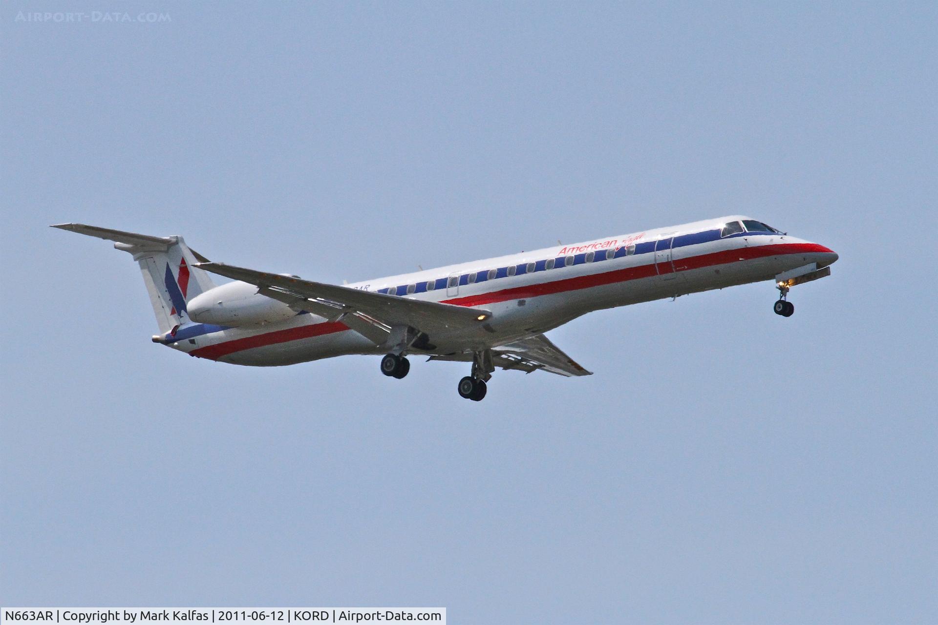 N663AR, 2004 Embraer ERJ-145LR (EMB-145LR) C/N 145778, American Eagle Embraer EMB-145LR, EGF3994 arriving from KRST, RWY 10 approach KORD.