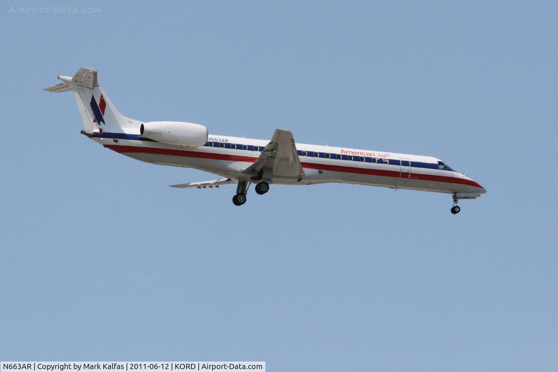 N663AR, 2004 Embraer ERJ-145LR (EMB-145LR) C/N 145778, American Eagle Embraer EMB-145LR, EGF3994 arriving from KRST, RWY 10 approach KORD.
