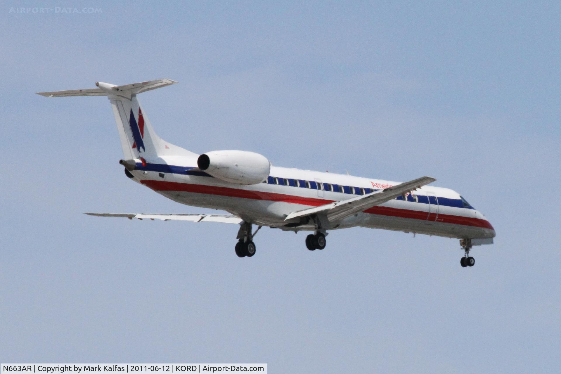 N663AR, 2004 Embraer ERJ-145LR (EMB-145LR) C/N 145778, American Eagle Embraer EMB-145LR, EGF3994 arriving from KRST, RWY 10 approach KORD.