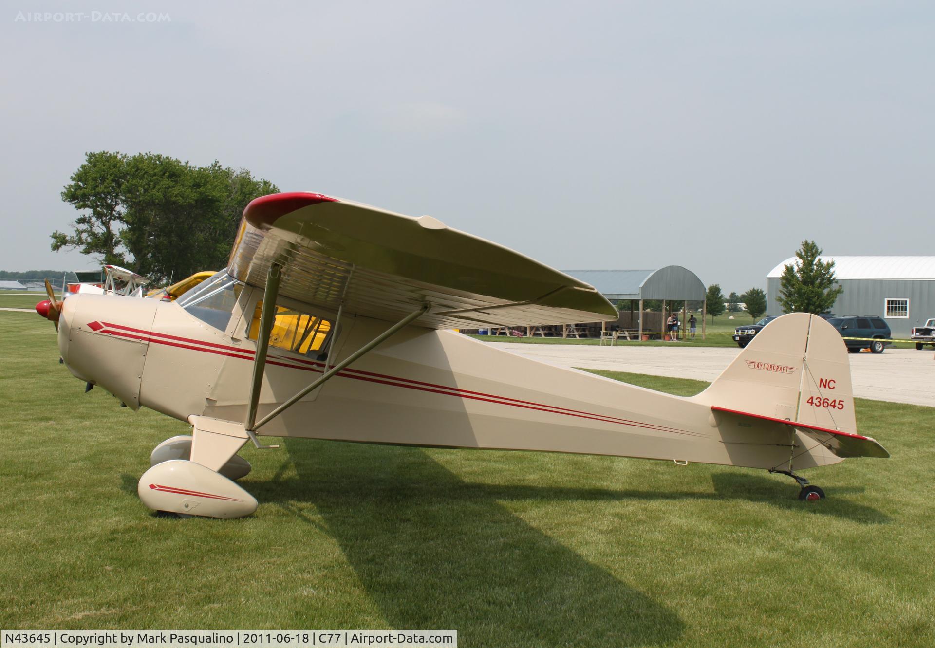 N43645, Taylorcraft BC12-D C/N 7304, Taylorcraft BC12-D