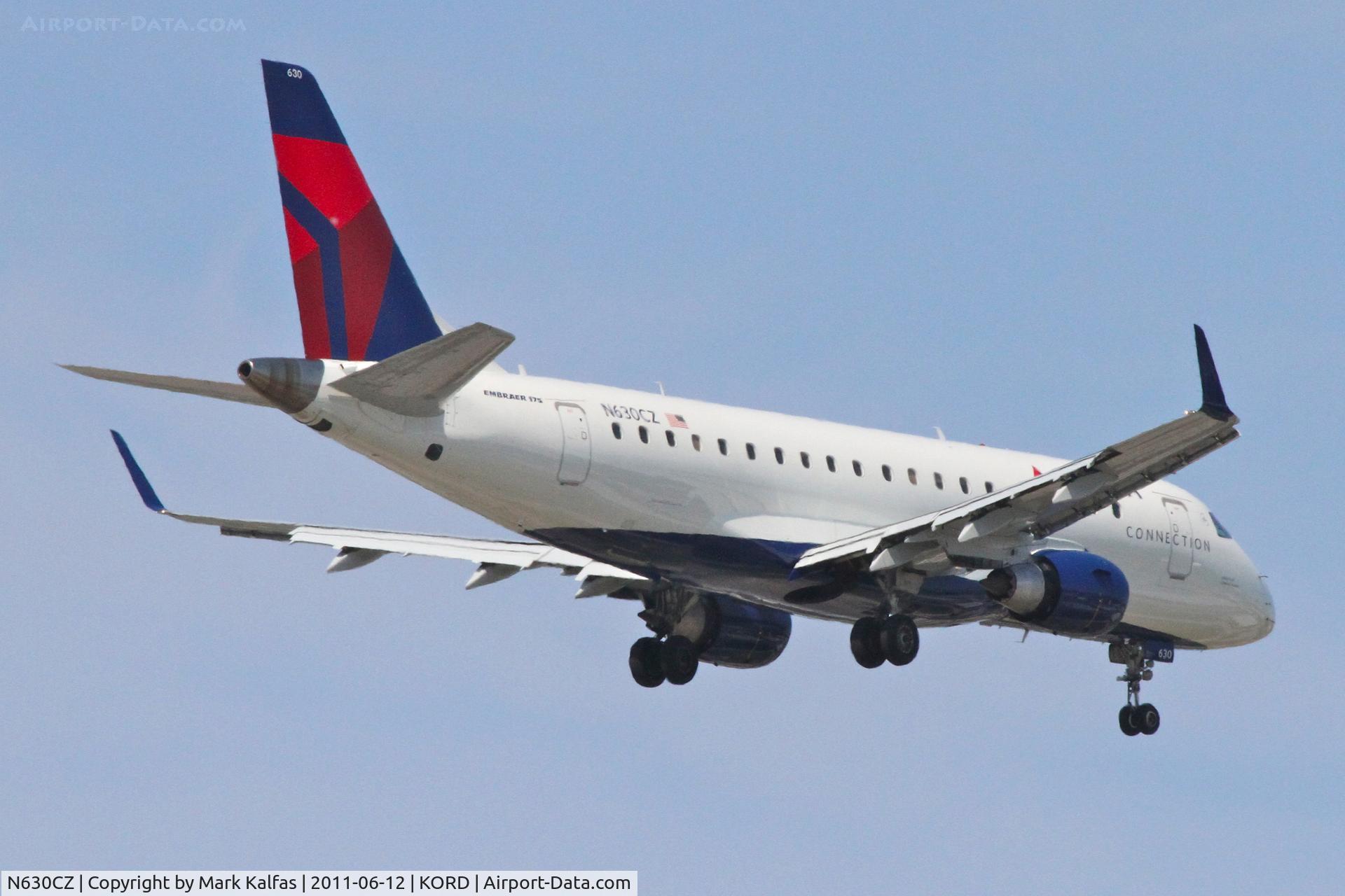 N630CZ, 2008 Embraer 175LR (ERJ-170-200LR) C/N 17000238, Compass Airlines/Delta Connection Embraer ERJ 170-200 LR, CPZ5697 arriving from KMSP, RWY 10 approach KORD.