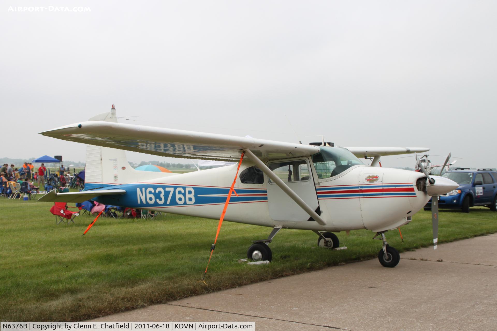 N6376B, 1957 Cessna 182A Skylane C/N 34276, At the Quad Cities Air Show.  Skydive plane