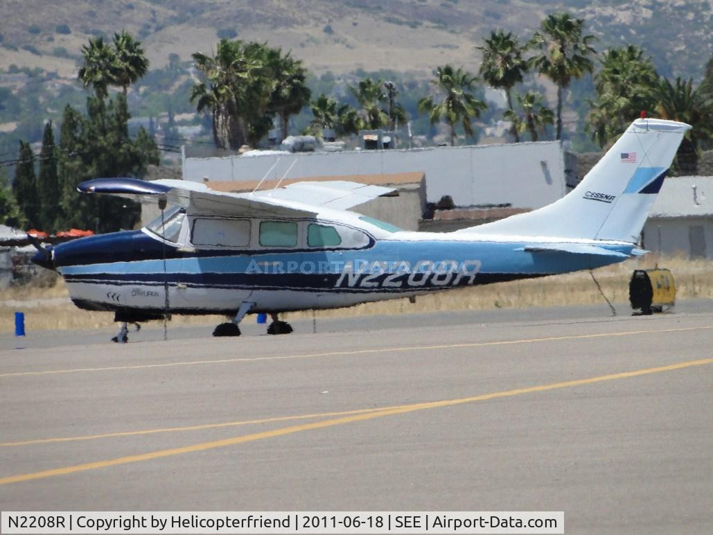 N2208R, 1968 Cessna T210H Turbo Centurion C/N T210-0358, Parked on the downside of the south parking area