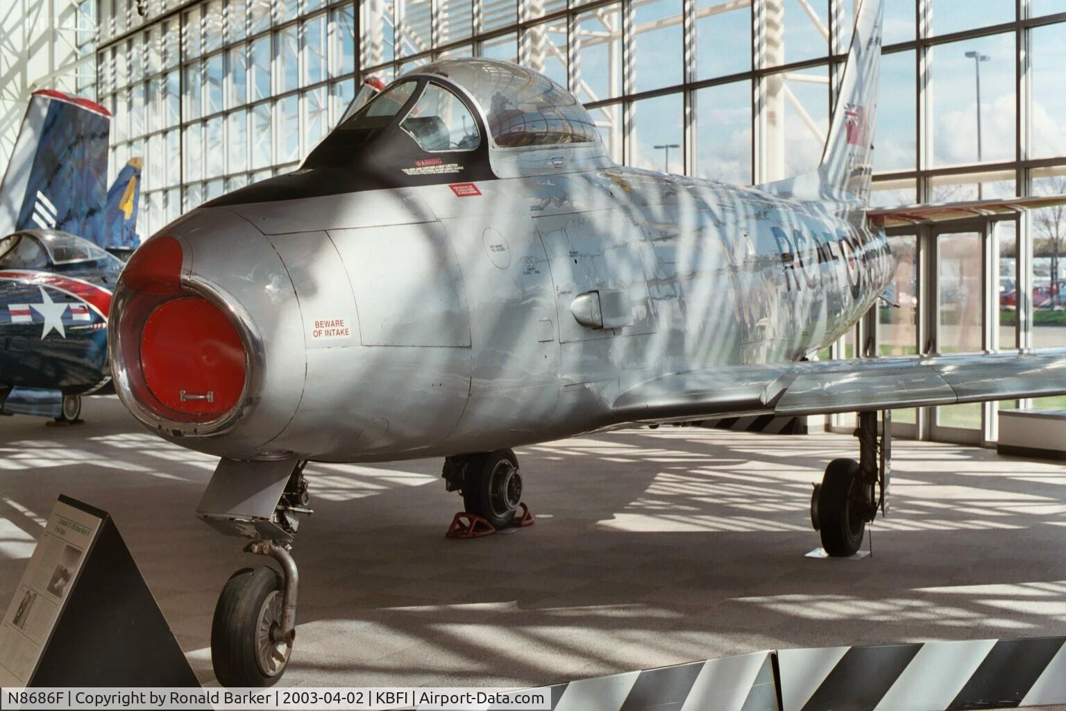 N8686F, 1954 Canadair CL-13B Sabre Mk. 6 C/N 1153, Museum of Flight