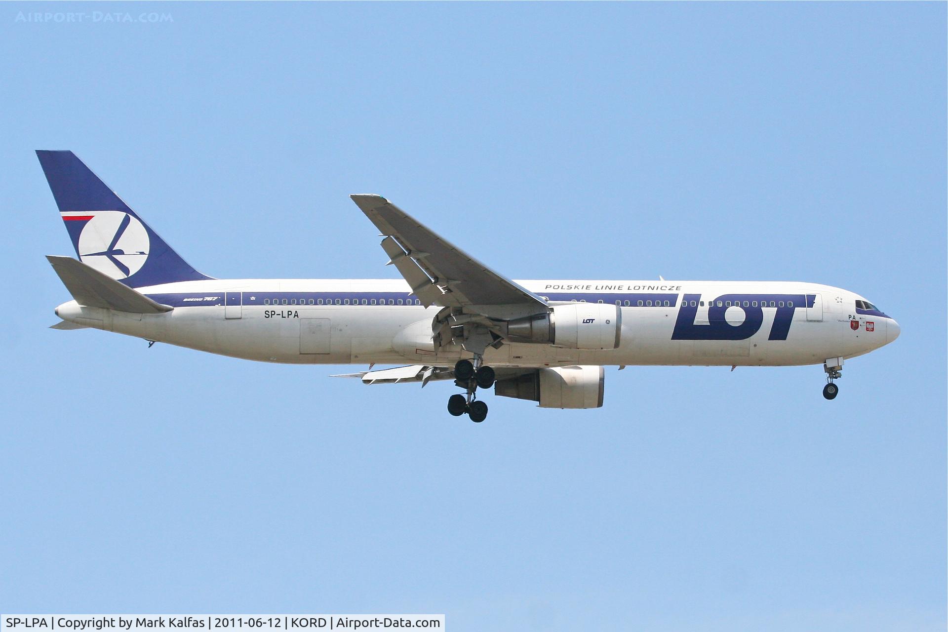 SP-LPA, 1990 Boeing 767-35D/ER C/N 24865, LOT Boeing 767-35D (ER), LOT1 arriving from EPWA (Warsaw), on approach RWY 10 KORD.