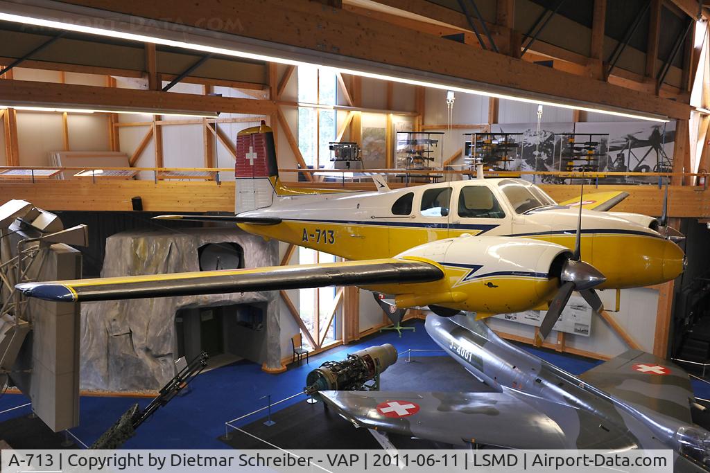 A-713, 1957 Beech E50 Twin Bonanza C/N EH-58, Swiss Air Force Beech 50