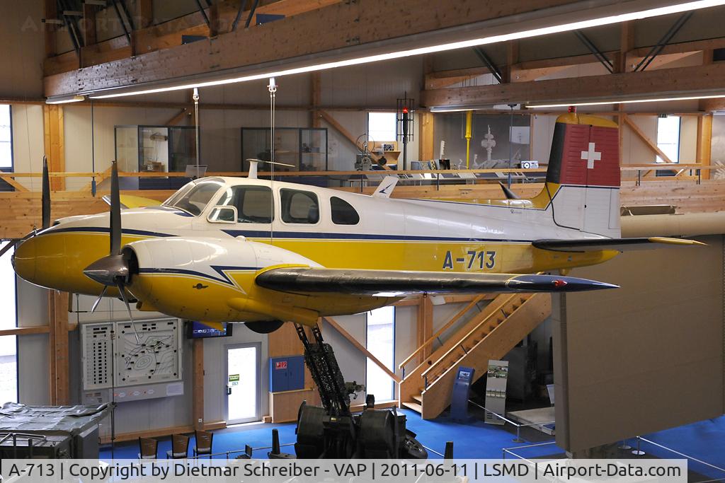 A-713, 1957 Beech E50 Twin Bonanza C/N EH-58, Swiss Air Force Beech 50