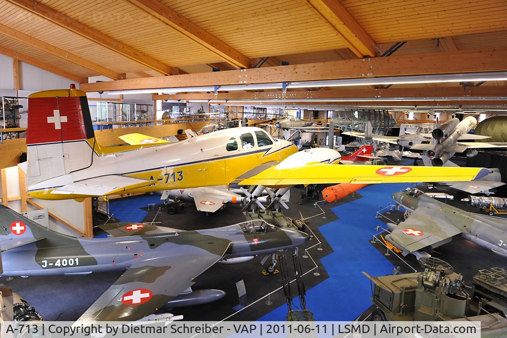 A-713, 1957 Beech E50 Twin Bonanza C/N EH-58, Swiss Air Force Beech 50