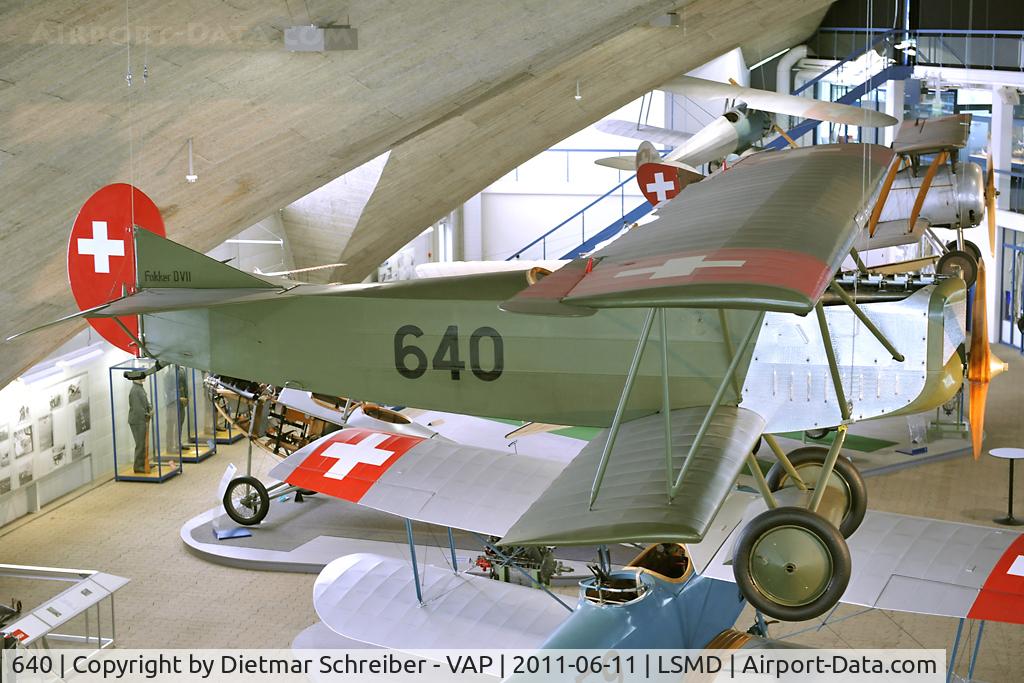 640, 1917 Fokker D-VII C/N Not found 640, Swiss Air Force Fokker D.VII