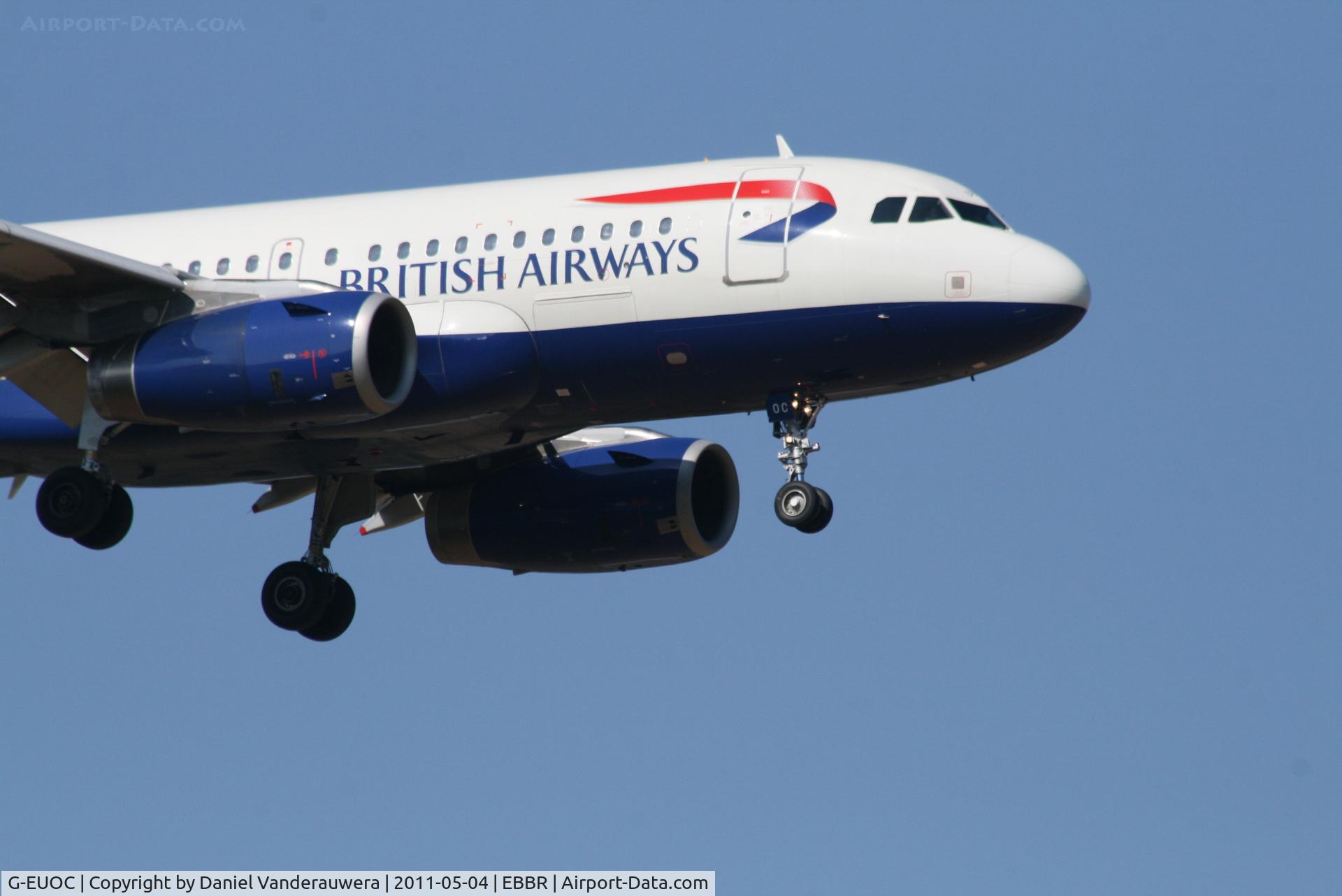 G-EUOC, 2001 Airbus A319-131 C/N 1537, Arrival of flight BA392 to RWY 02
