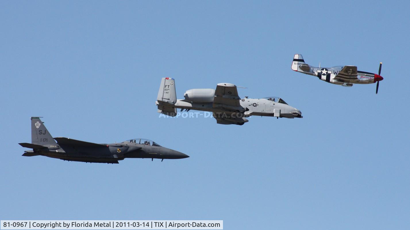 81-0967, 1981 Fairchild Republic A-10C Thunderbolt II C/N A10-0662, A-10 with P-51 and F-15