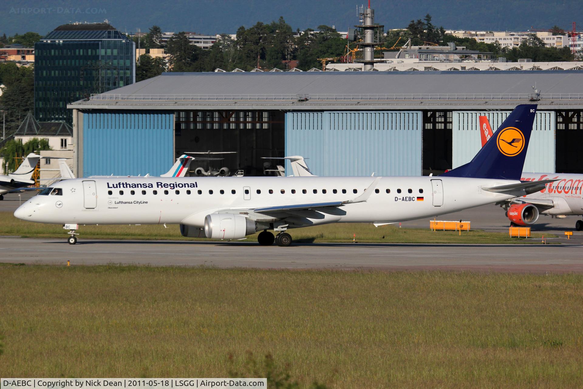 D-AEBC, 2009 Embraer 195LR (ERJ-190-200LR) C/N 19000320, LSGG/GVA