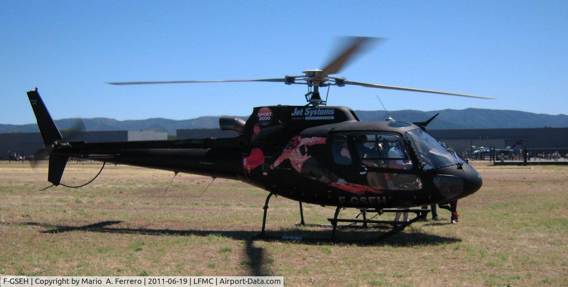 F-GSEH, Eurocopter AS-350B-3 Ecureuil Ecureuil C/N 3827, New livery, taken at LeLuc ALAT open day (France) on 19 June 2011. Was used for short tours at € 35.00 per person, carrying 6.