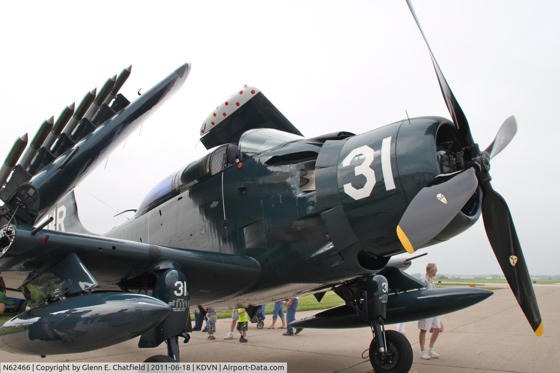 N62466, 1955 Douglas EA-1E Skyraider C/N 10255 (135178), At the Quad Cities Air Show.  Alas, it did not fly.