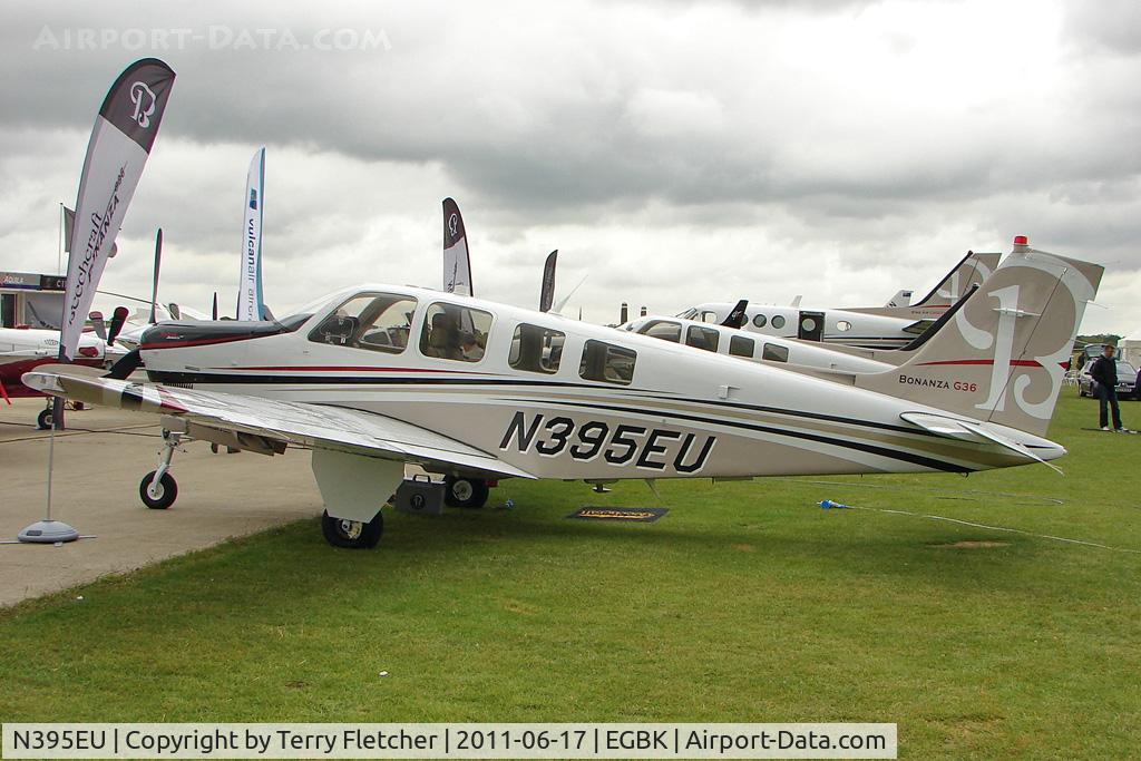 N395EU, 2011 Hawker Beechcraft Corp G36 Bonanza C/N E-3951, Hawker Beechcraft Corp G36, c/n: E-3951 displayed at 2011 AeroExpo at Sywell