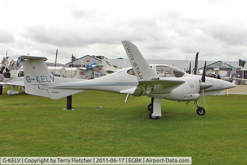 G-KELV, 2005 Diamond DA-42 Twin Star C/N 42.051, 2005 Diamond DA42, c/n: 42.051 exhibited at 2011 AeroExpo at Sywell