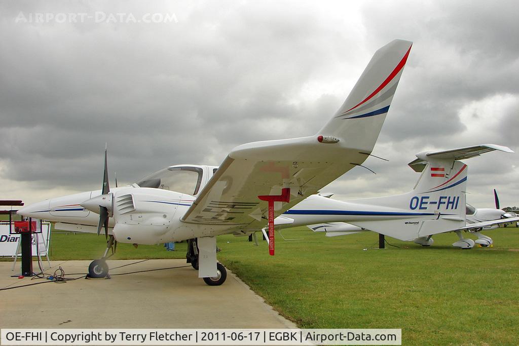 OE-FHI, Diamond DA-42NG Twin Star C/N 42.N009, Diamond DA42NG, c/n: 42.N009 exhibited at 2011 AeroExpo at Sywell