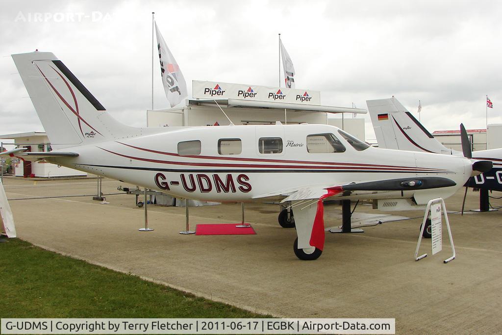 G-UDMS, 2008 Piper PA-46R-350T Malibu Matrix C/N 4692068, Piper PA46R-350T, c/n: 4692068 exhibited at 2011 AeroExpo at Sywell
