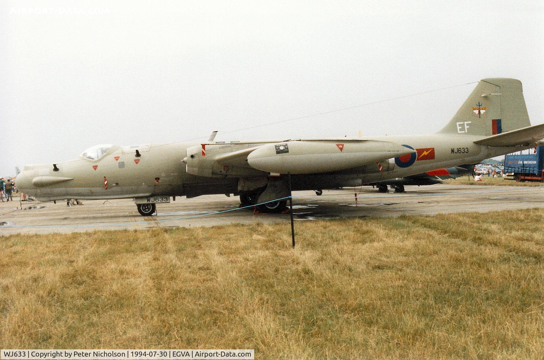 WJ633, 1954 English Electric Canberra T.17 C/N HP-200B, Canberra T.17 of 360 Squadron at RAF Wyton on display at the 1994 Intnl Air Tattoo at RAF Fairford.