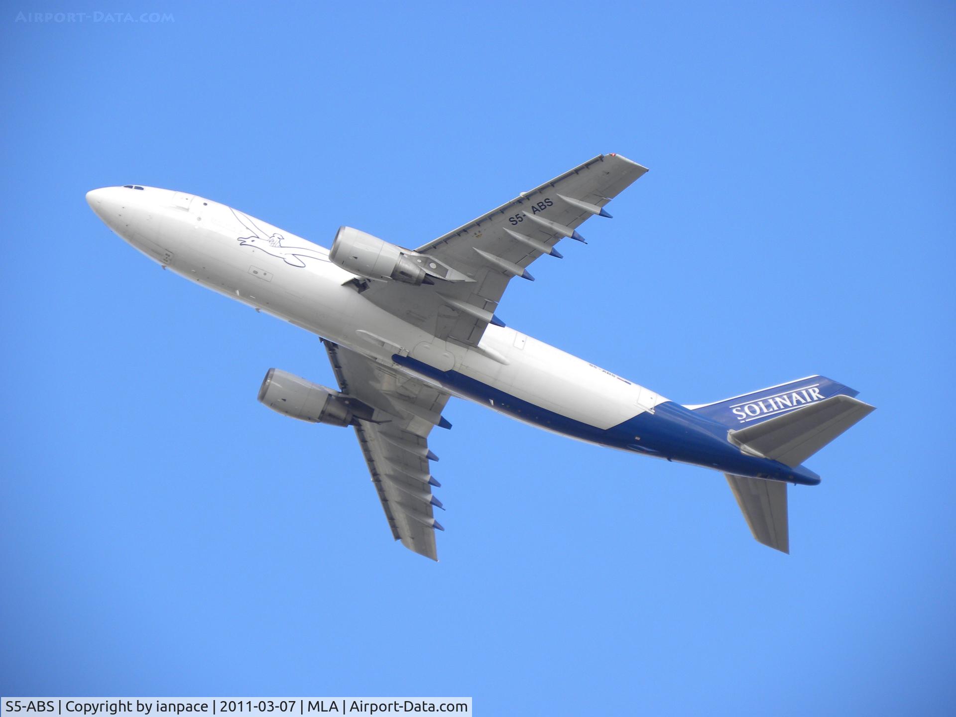 S5-ABS, 1981 Airbus A300B4-203 C/N 126, Taking off Runway 31 from Malta, March 7th, 2011, 15:03