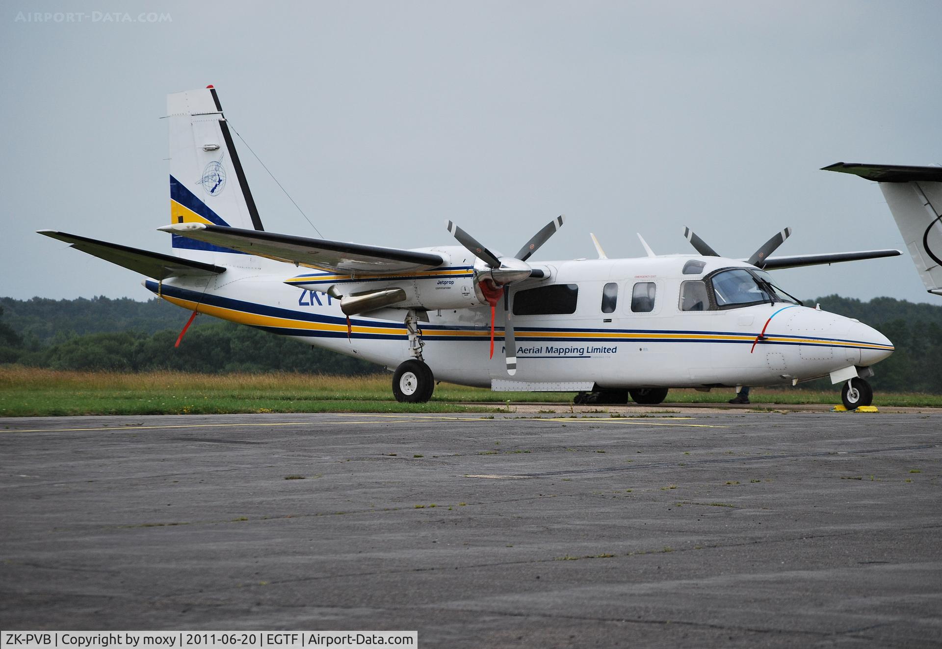 ZK-PVB, 1976 Rockwell 690A Turbo Commander Turbo Commander C/N 11321, Rockwell 690A Turbo Commander, rare visitor to Fairoaks from New Zealand.