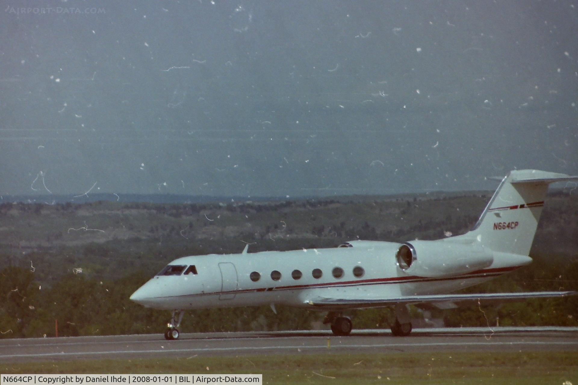 N664CP, 2006 Gulfstream Aerospace GIV-X (G450) C/N 4047, Conoco Phillips Gulfstream departing BIL
Photo scanned from film