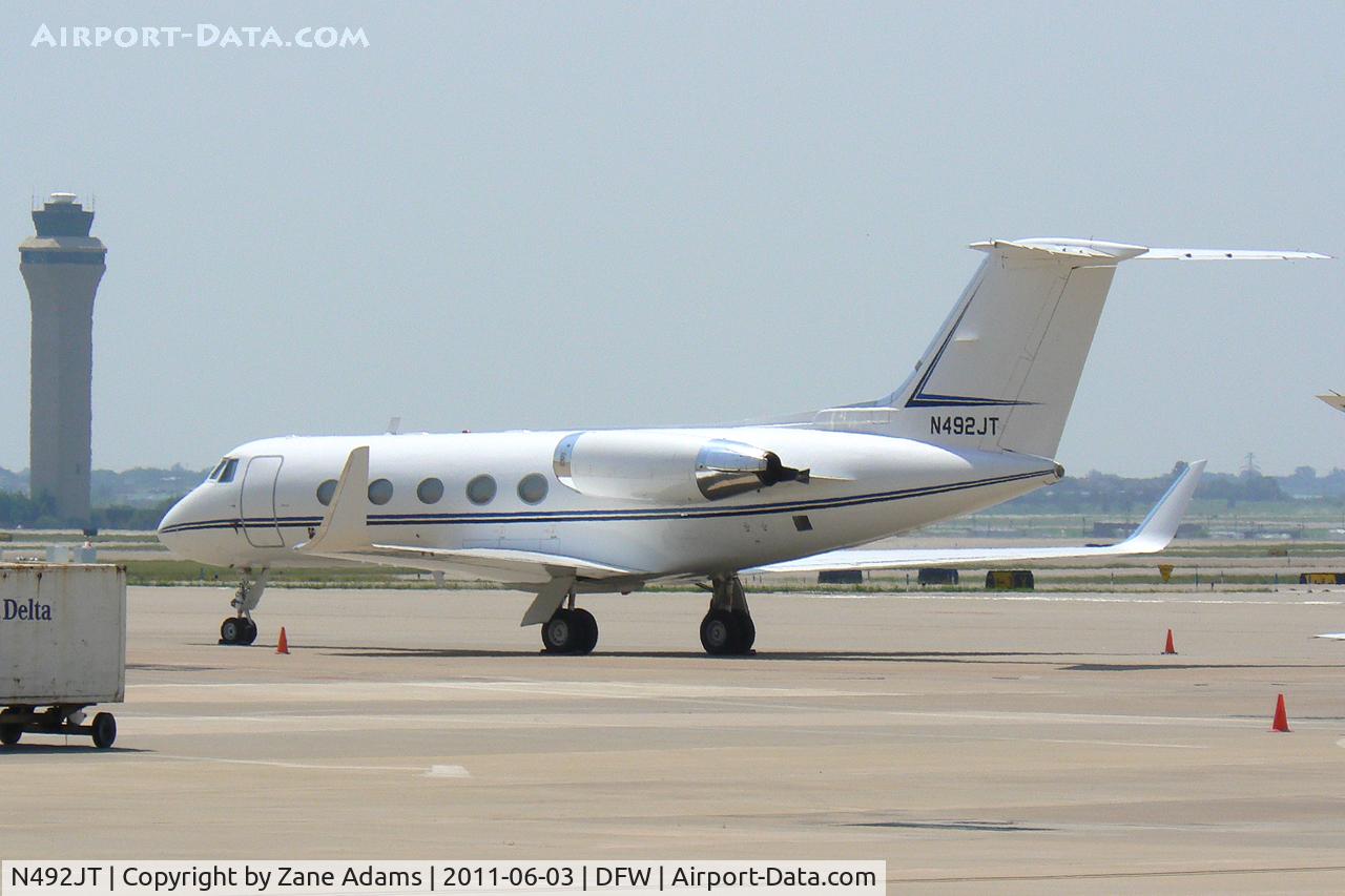 N492JT, 1970 Grumman G-1159 Gulfstream II C/N 82, John Travolta's Gulfstream at DFW Airport