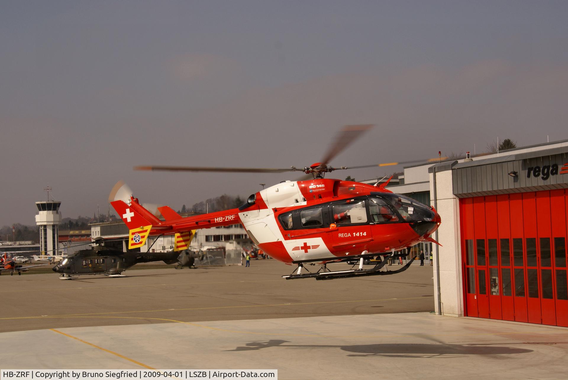 HB-ZRF, 2008 Eurocopter-Kawasaki EC-145 (BK-117C-2) C/N 9215, at Bern-Belp