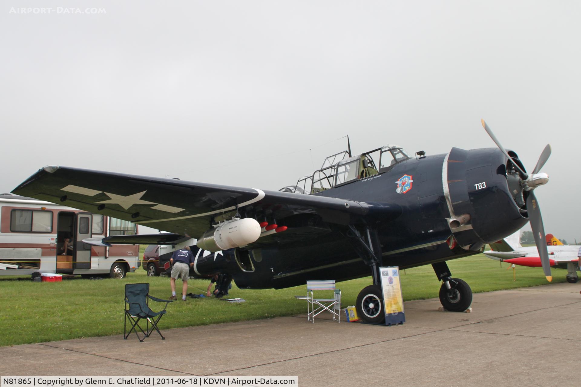 N81865, 1945 Grumman TBM-3E Avenger C/N 5632, At the Quad Cities Air Show. BuNo.85828