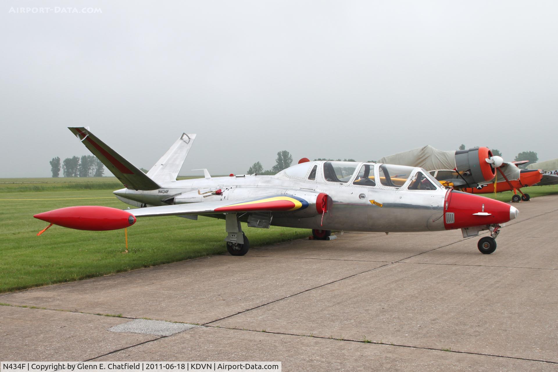 N434F, 1963 Fouga CM-170 Magister C/N 434, At the Quad Cities Air Show.