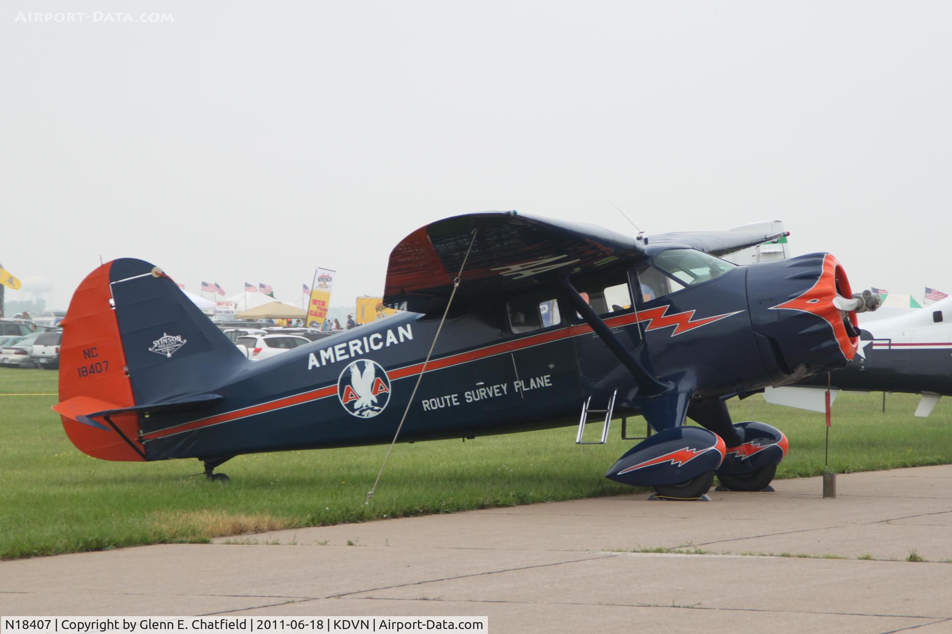 N18407, 1937 Stinson SR-9C Reliant C/N 5313, At the Quad Cities Air Show