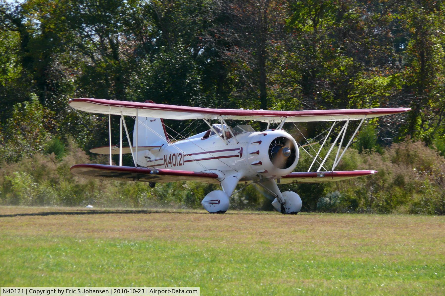 N40121, 1990 Classic Aircraft Corp WACO YMF C/N F5029, Waco YMF taking off at Military Aircraft Museum, Virginia Beach, VA