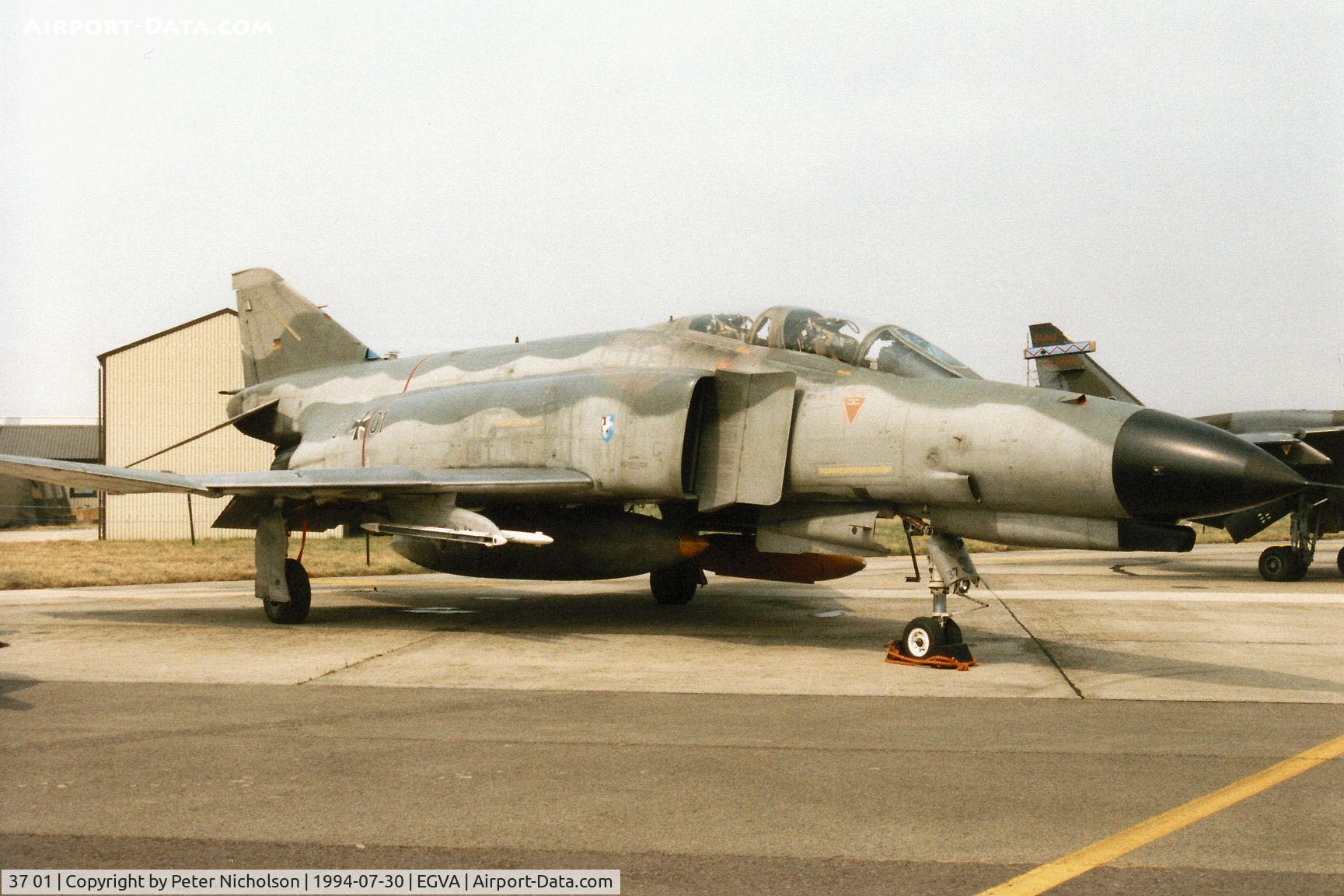 37 01, 1972 McDonnell Douglas F-4F Phantom II C/N 4330, F-4F Phantom, callsign German Air Force 7211, of JG-72 based at Hopsten on display at the 994 Intnl Air Tattoo at RAF Fairford.