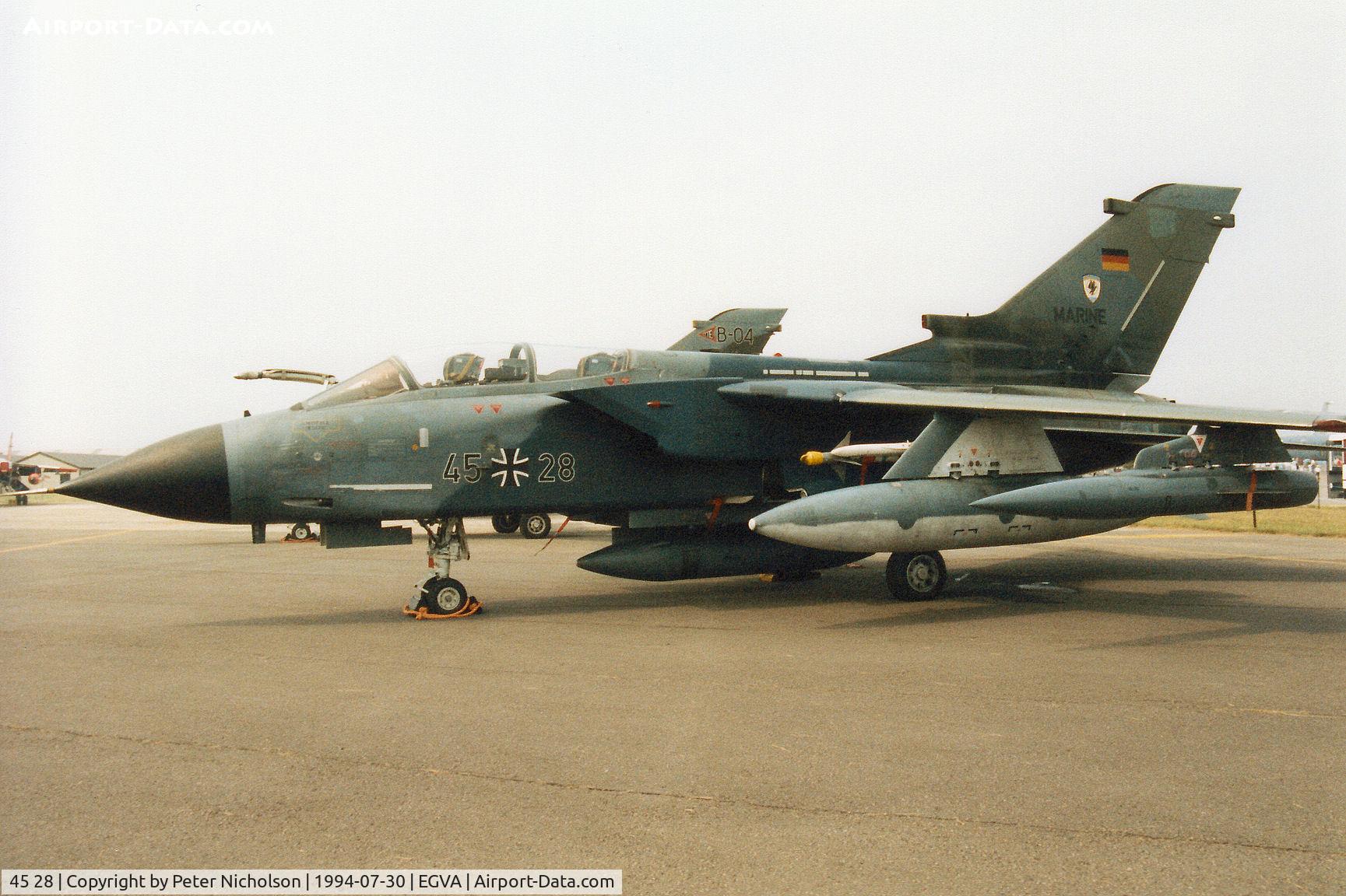 45 28, Panavia Tornado IDS C/N 572/GS176/4228, Tornado IDS, callsign German Navy 4655, of Marinefleiger MFG-2 on display at the 1994 Intnl Air Tattoo at RAF Fairford.