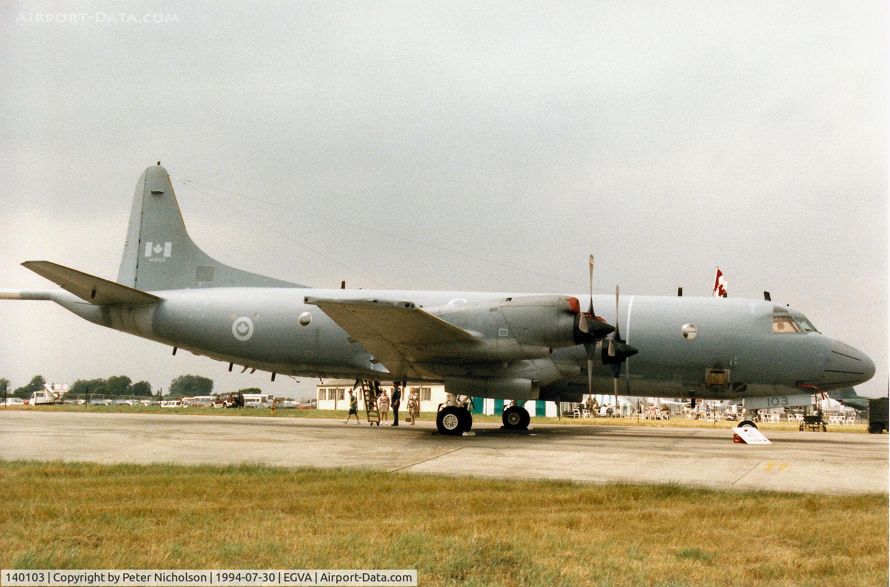 140103, 1980 Lockheed CP-140 Aurora C/N 285B-5693, CP-140 Aurora, callsign Canforce 103, of 415 Squadron on display at the 1994 Intnl Air Tattoo at RAF Fairford.