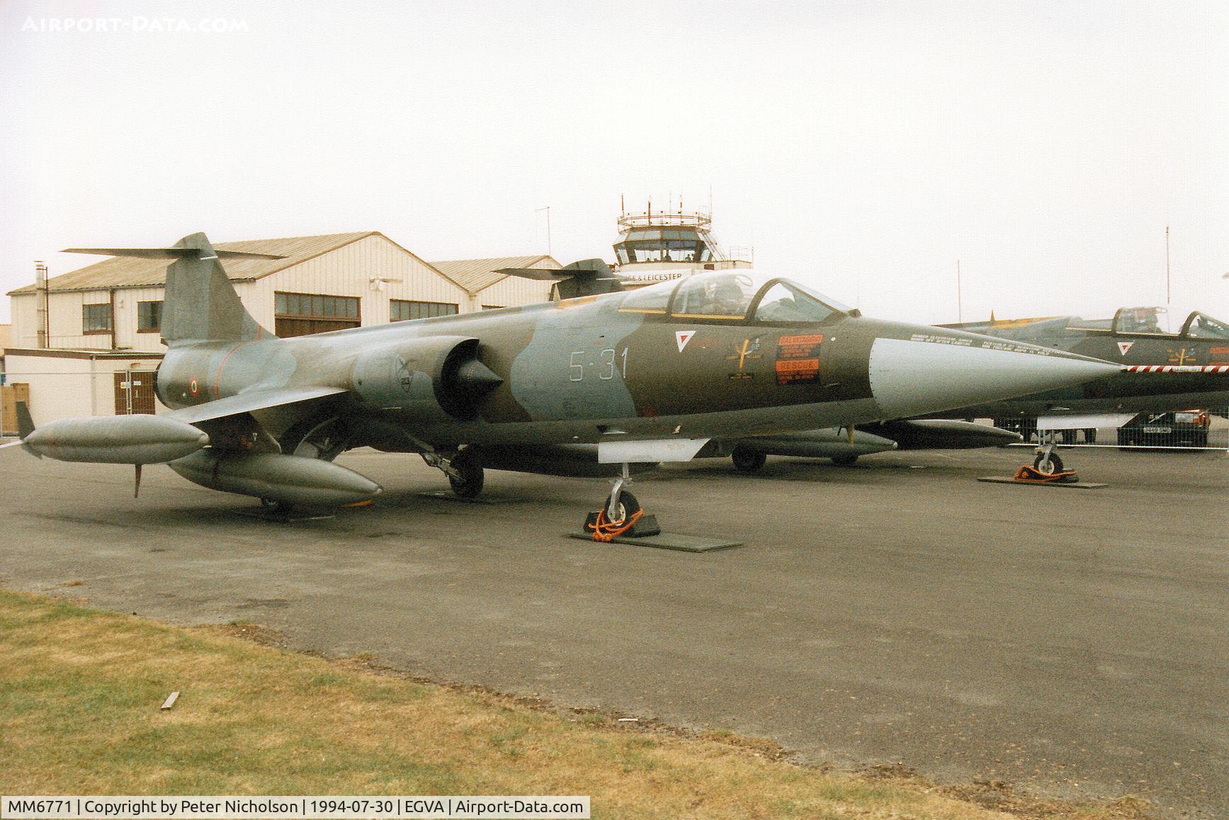 MM6771, Aeritalia F-104S-ASA Starfighter C/N 1071, F-104S-ASA Starfighter, callsign India 6944, of 5 Stormo on display at the 1994 Intnl Air Tattoo at RAF Fairford.