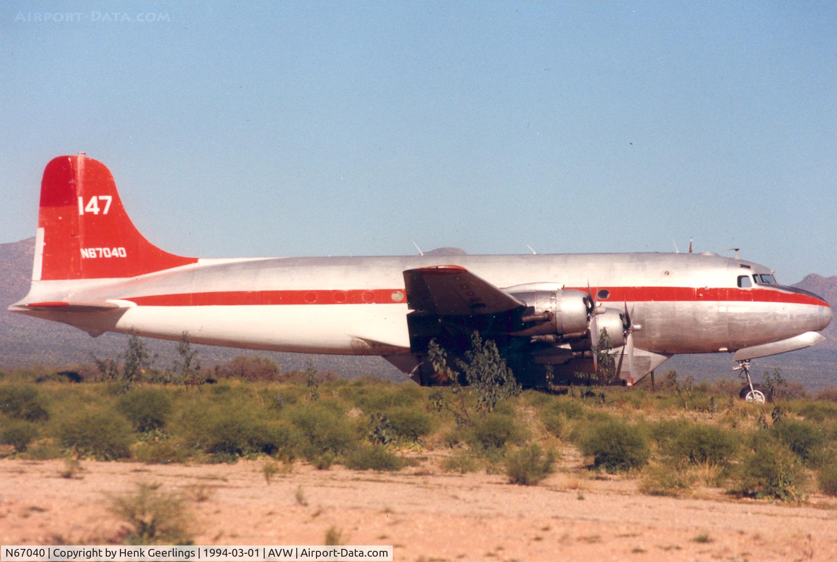 N67040, 1944 Douglas DC4A (C54B) C/N 27232, Central Air Service.

Avra Valley , AZ