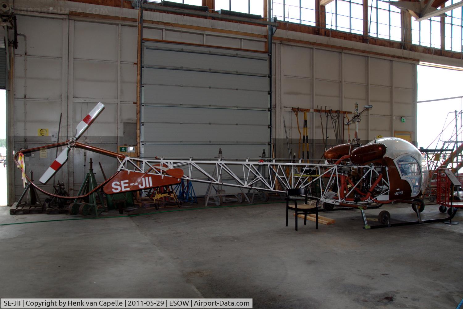 SE-JII, 1955 Bell 47G C/N 1380, Bell 47G in the Aviation Museum at Västerås Hässlö airport, Sweden.