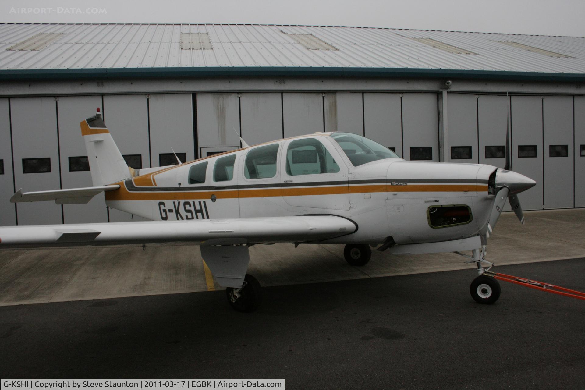 G-KSHI, 1987 Beechcraft A36 Bonanza C/N E-2353, Taken at Sywell Airfield March 2011
