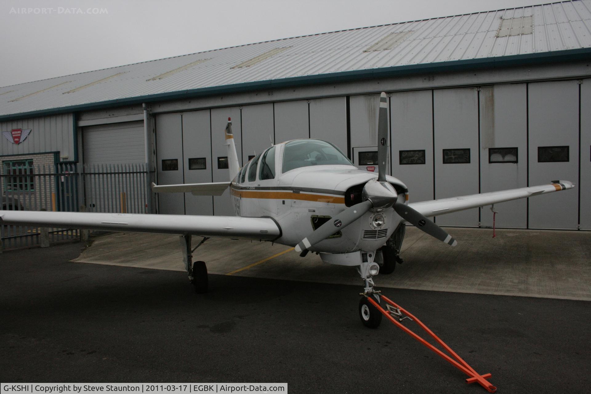 G-KSHI, 1987 Beechcraft A36 Bonanza C/N E-2353, Taken at Sywell Airfield March 2011