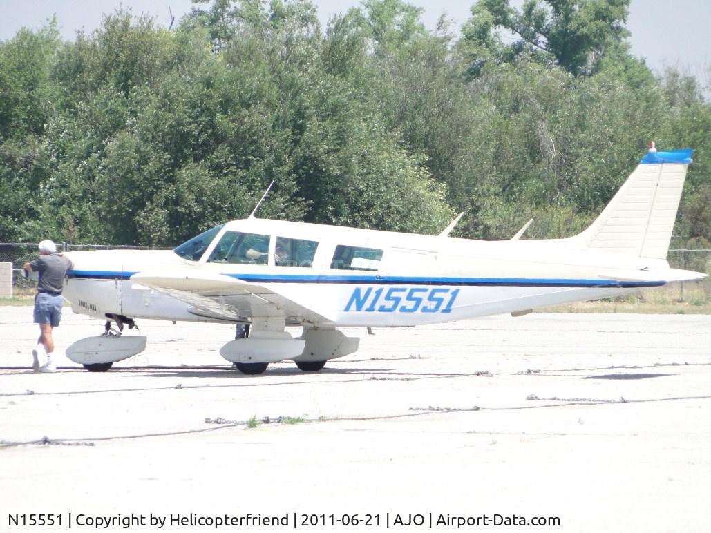 N15551, 1972 Piper PA-32-260 Cherokee Six C/N 32-7300010, Parked in transient parking and being refueled on a very warm day