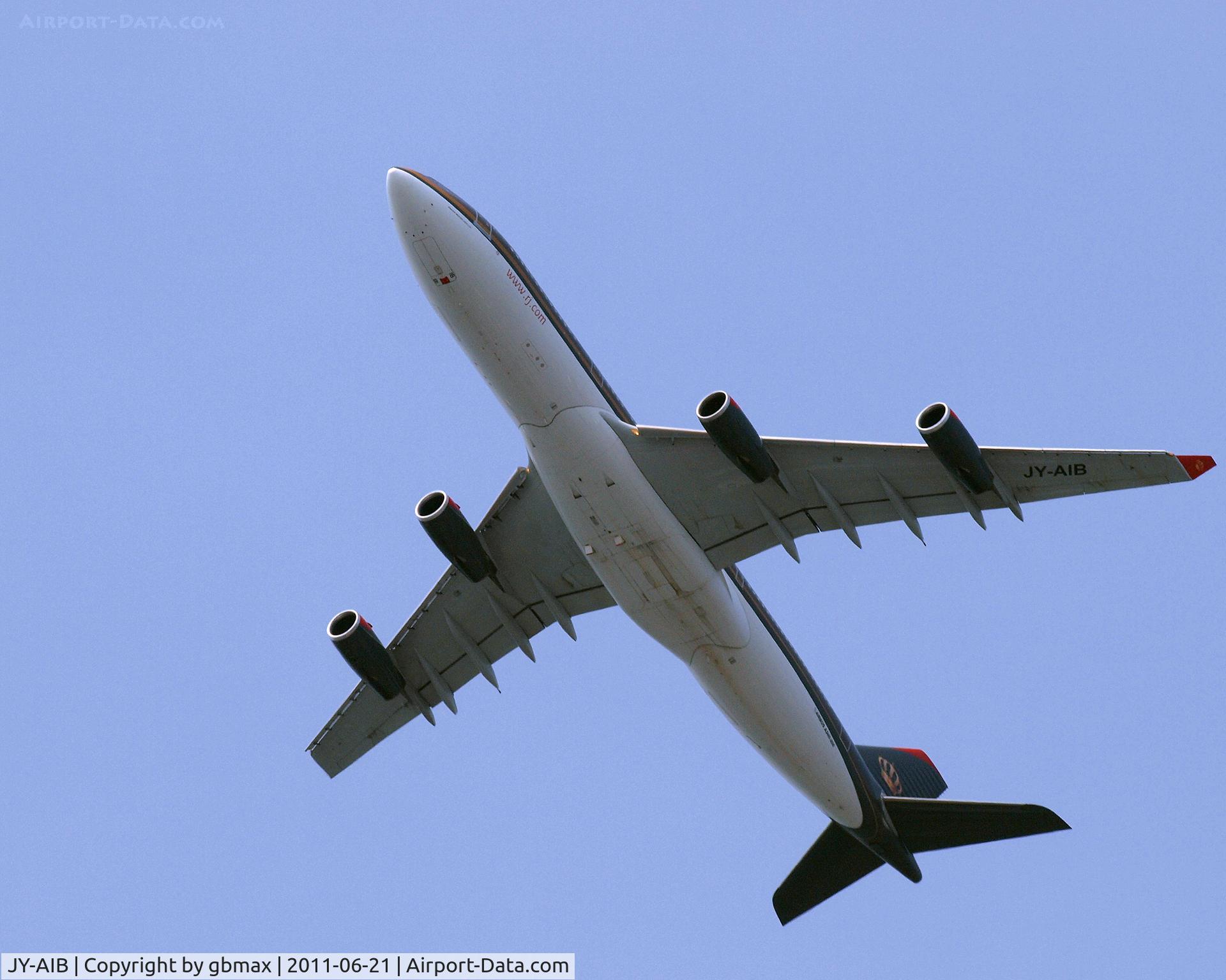 JY-AIB, 1994 Airbus A340-211 C/N 043, Going @ ~3,500 feet to a landing at JFK