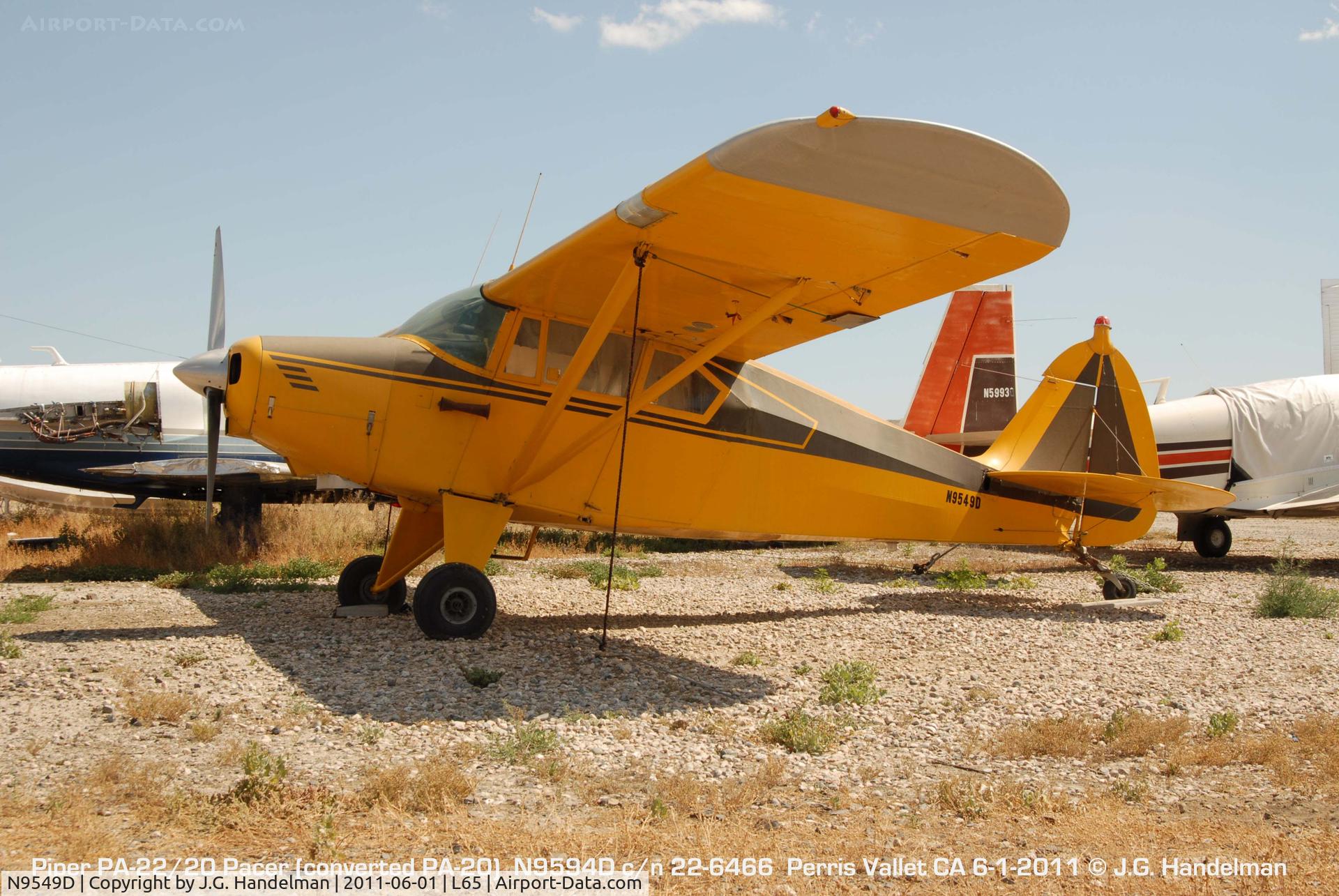 N9549D, 1958 Piper PA-22 C/N 22-6466, At Perris Valley CA