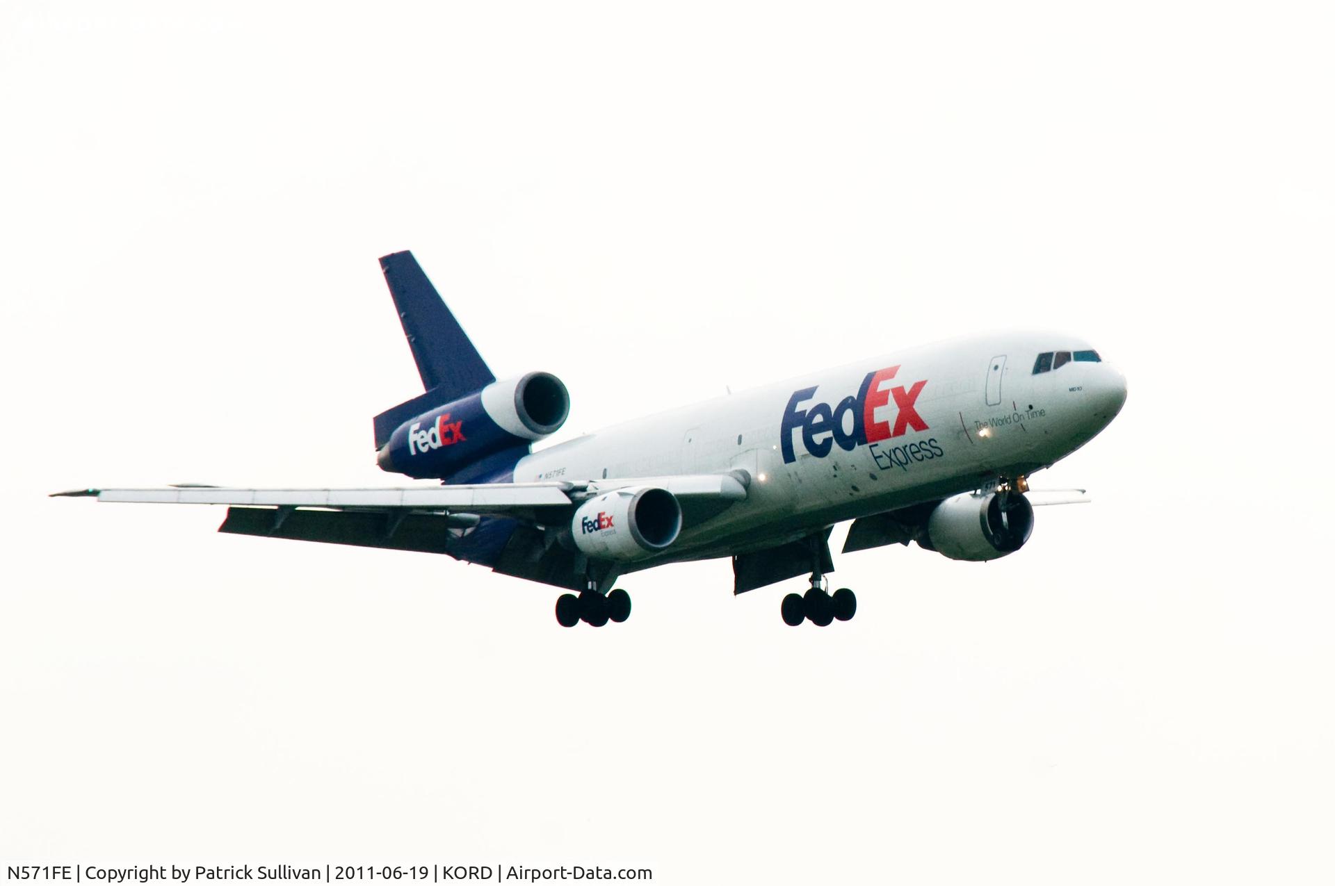 N571FE, 1980 McDonnell Douglas MD-10-10F C/N 47830, Fed Ex Freighter landing OHare 4R