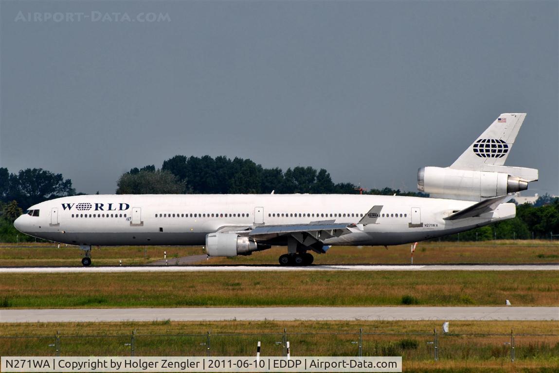N271WA, 1992 McDonnell Douglas MD-11 C/N 48518, Coming down from a eastern destination loaded with happy people in unique wear.....