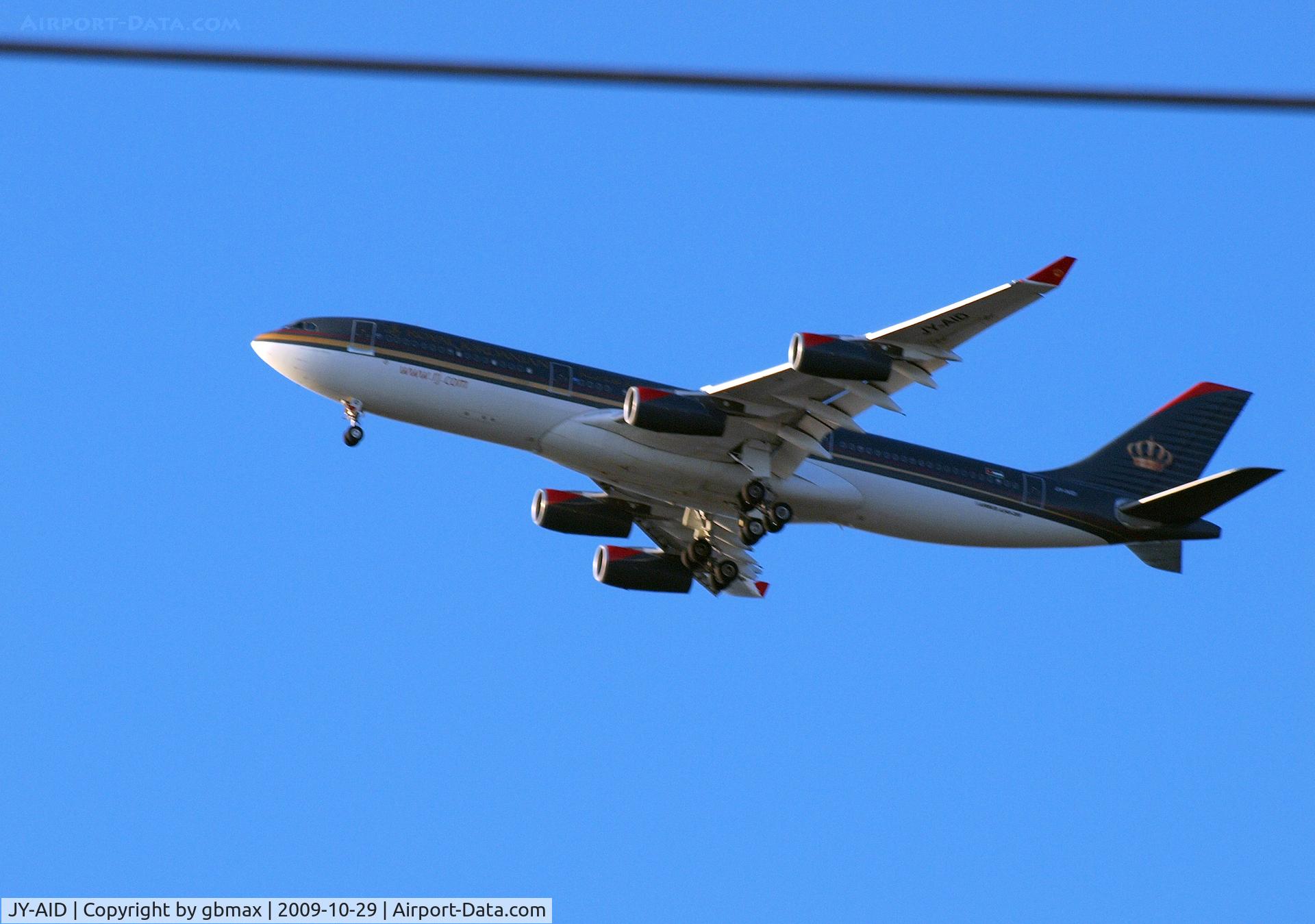 JY-AID, 1993 Airbus A340-211 C/N 022, Flying @ ~3,500 feet high, going to a landing at JFK